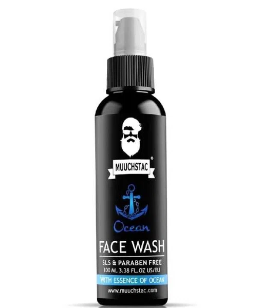 Muuchstac Ocean Face Wash for Men | Fight Acne & Pimples, Brighten Skin, Clears Dirt, Oil Control, Refreshing Feel - Multi-Action Formula (100 ml)