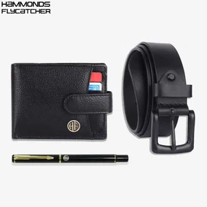 Hammonds Flycatcher Leather Wallet Belt and pen Combo Gift Set For Men