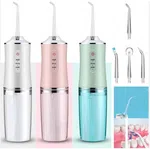 Premium Dental Flosser | 3 Speed Level (Soft,Normal Pulse) | 220ML Portable Oral Irrigator | Cordless Dental Water Flosser For Teeth Cleaning Teeth Whitening 3 Pressure Mode 4 Jet Tip IPX7 | Dental Floss | Dental Flosser | Oral Irrigator