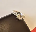 PURE SILVER WHITE ZERCON DIAMOND FINGER RING FOR WOMEN