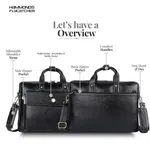 Hammonds Flycatcher 15.6 inch Dual Compartment Genuine Leather Laptop Bag With Expandable Features - Laptop Bags |