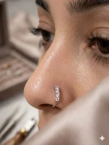 Adjustable Faux Diamond Nose Hoop