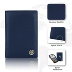 HAMMONDS FLYCATCHER Prussian Blue Leather Unisex RFID Blocking Passport Holder (PH602BNL) - Leather Passport Holder |