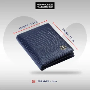 Hammonds Flycatcher Rfid Protected Blue Leather Wallet For Men