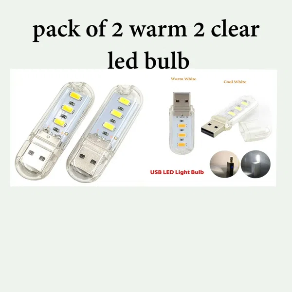 USB LED night Light Bulb Book Reading night lighting Lamp 3LEDs high power bright