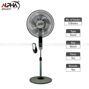 Alpha Home Touch Pannel Stand Fan Remote 9 Hrs Timer