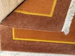 Handmade Nepali Handknotted Woolen Carpet - Terracotta Modern Design Area Rug (50x50 cm) - 60 Knots Premium Quality