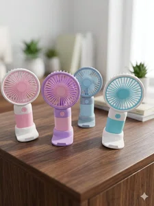Mini Handheld Fan USB Rechargeable - Portable Cute Pocket Size Personal Cooling Fan with Wrist Strap for Travel, Office & Outdoor