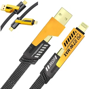 4 in 1 Multifunction Charging Cable Type C USB PD 65W Fast Charging for Phone, Tablet, Laptop