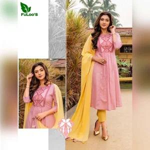 FuLoo's Seashore Pure Cotton Designer Kurti in 3 set #05