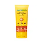 Mamaearth Ultra-Light Indian Sunscreen SPF 50 PA++++ – In-Vivo Tested (ISO 24444 & ISO 24442 Certified, CTRI/2025/07/090388) - 80g