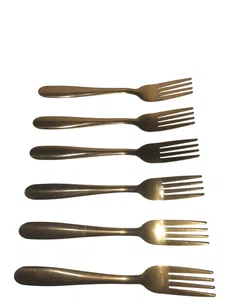 6 Modern Matte Gold Dinner Fork (Pack of 6)