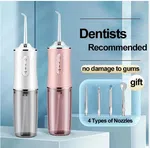 Premium Dental Flosser | 3 Speed Level (Soft,Normal Pulse) | 220ML Portable Oral Irrigator | Cordless Dental Water Flosser For Teeth Cleaning Teeth Whitening 3 Pressure Mode 4 Jet Tip IPX7 | Dental Floss | Dental Flosser | Oral Irrigator