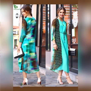 FuLoo's Inspire Dress Heavy Crazy Printed Georgette #1220