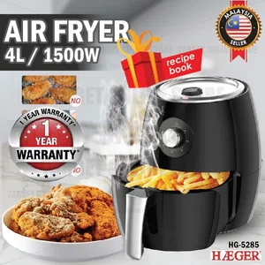 HAEGER HG-5286 Air Fryer 3.8L Temperature Control Timer 1500W.