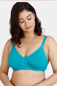 Zivame Double Layered Non Full Coverage Super Support Bra - Peacock Blue