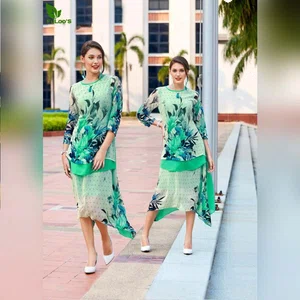 FuLoo's Mareena Dress Heavy Crazy Printed Georgette for Women #1028