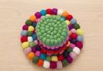 Multy Color Tea Coaster 6 pcs & Pot Mat 1 Pce