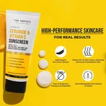 Dr. Sheth's Ceramide & Vitamin C Sunscreen SPF 50+ PA+++ For Women & Men | UVA UVB Sun Protection | 80g