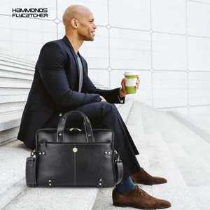 Hammonds Flycatcher Genuine Leather Laptop Bag For Men (Black)