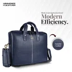 Hammonds Flycatcher Genuine Leather 13 inch Laptop Bag (Blue)