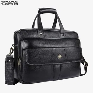 Hammonds Flycatcher Leather Black Laptop Bag for 15.6" Laptop
