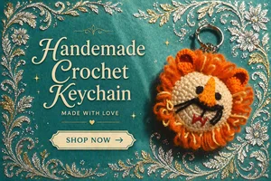 Handemade Crochet Tiger face keychain