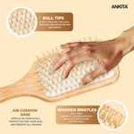 Wooden Paddle Detangling Hairbrush for Women