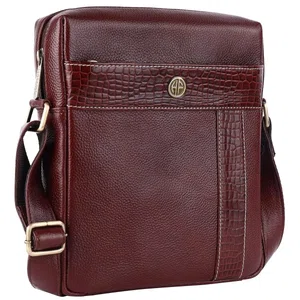HAMMONDS Flycatcher Genuine Leather Sling Bag, Stylish and Spacious Side Bag, Crossbody Bag for Daily Use, Travel, Adjustable Strap, 1 Year Warranty - Brown