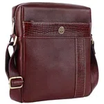 HAMMONDS Flycatcher Genuine Leather Sling Bag, Stylish and Spacious Side Bag, Crossbody Bag for Daily Use, Travel, Adjustable Strap, 1 Year Warranty - Brown