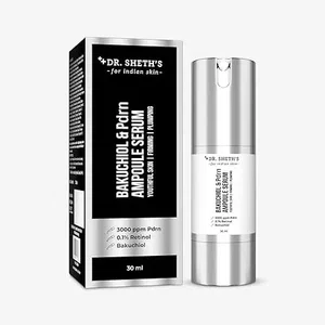 Dr. Sheth's Bakuchiol & Pdrn Ampoule Serum | 3000 PPM PDRN, 0.1% Retinol | Firms & Plumps Skin | Reduces Fine Lines & Wrinkles | Improves Skin Texture | Non-Irritating | For Men & Women | All Skin Type | 30 ml