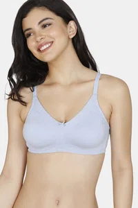 Rosaline Essentials Double Layered Non Wired 3/4th Coverage Bra - Blue Heron