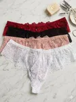 Women\'s Soft Floral Lace Thongs Pack Of 1
