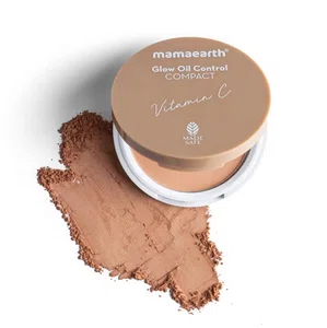 Mamaearth Glow Oil Control Radiant Compact Spf 30 With Vitamin C & Turmeric For 2X Instant Glow For Normal Skin- 9 G (Almond Glow), Brown