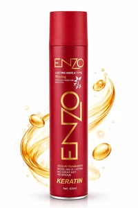 ENZO Keratin Hair Spray – Strong Hold & Long Lasting Professional Finish (420ml)