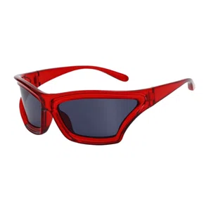 Oudi Premium UV Protected Lens Red Polycarbonate Full Rim Sunglasses for Women Red-Grey
