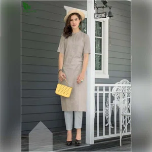 Fablix Pure Cotton designer kurti Only # Pink Chiffon