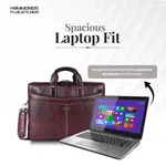 HAMMONDS FLYCATCHER Genuine Leather Office Bag for Men, 15.6 Inch Professional Brown Laptop Bag for Men, Adjustable Strap & Multi Compartments