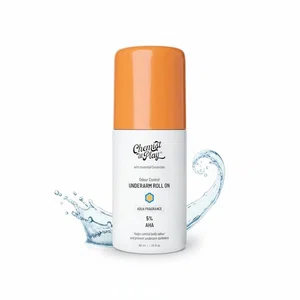 Chemist at Play UnderArm Roll-On with 5% AHA| Lactic & Mandelic Acid|Prevents Odour, Brightens Skin & Exfoliates Underarm | For Sensitive Skin | Aqua Fragrance | Alcohol & Aluminium Free | 1.35 fl oz