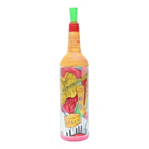 Musical Printed Handmade Craft Bottle With Light Lamp