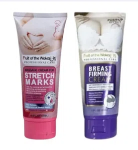 Fruit Of The Wokali 2Pcs Body Care Combo Set - Professional Stretch Marks Massage Cream & Breast Firming Cream 150ml Duo Pack for Women