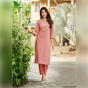 FuLoo's Octave Pure Cotton Designer Embroidered Kurti for Women #06