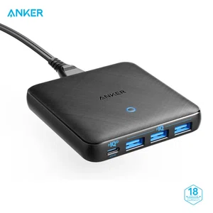 Anker 65W 4 Port PIQ 3.0 & GaN Fast Charger Adapter, PowerPort Atom III Slim Wall Charger - 45W USB C Port, Ideal for MacBook, Laptops, iPad Pro, iPhone, Galaxy, Pixel