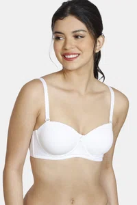 Zivame Padded Wired 3/4th Coverage Strapless Bra-Snow White