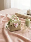 1pc Mini Bag Keychain, PU Leather Bag Charm, Macaron Multi-Color Mini Coin Purse, DIY Wallet Making