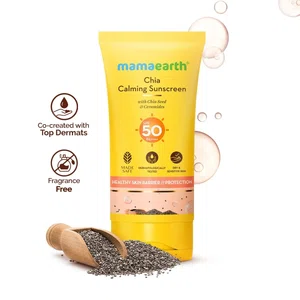Mamaearth Chia Calming Sunscreen with Chia Seed & Ceramides for Hydrated Glow & Sun Protection - 50 g