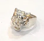 PURE SILVER TIGER DESIGN FINGER RING FOR MEN