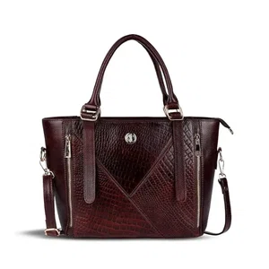 Genuine Leather Ladies Office Bag, Spacious Handbag with Adjustable Sling Strap, stylish Office Bag for Women