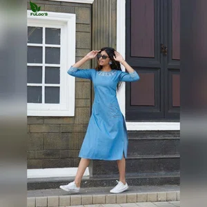 FuLoo's Lighter Denim Western Kurti # 1011