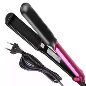 Pink/Black Plancha Alisadora Hair Straightener With Ceramic Plate